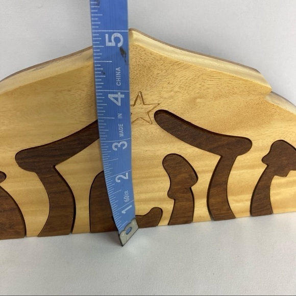 Wooden nativity puzzle decor handmade wood carving - Picture 4 of 8